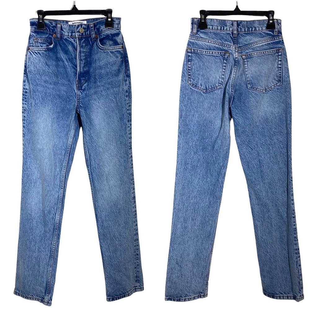 REFORMATION Cynthia High Rise Straight Leg Jeans Tangier